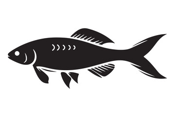 Black Silhouette Fish Icon Perfect Fisheries Logo