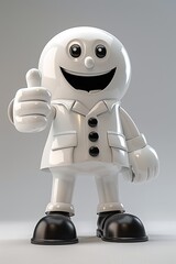 Playful 3D Mascot Thumbs Up