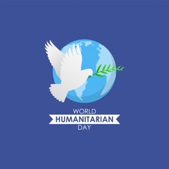 Vector illustration of World Humanitarian Day social media feed template