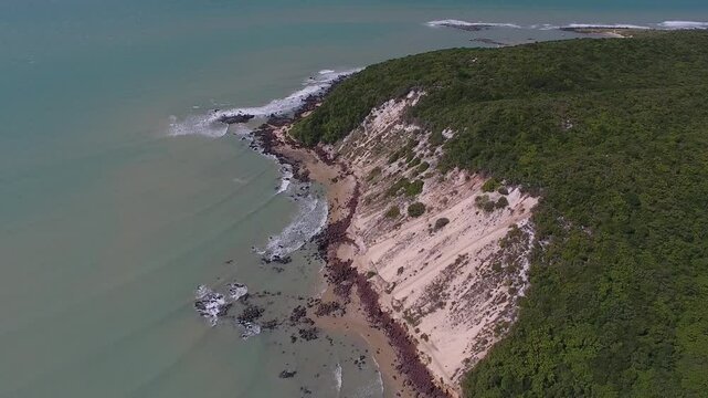 Aerial view of Morro do careca and Ponta Negra Beach - Natal, Rio Grande do Norte, Brazil