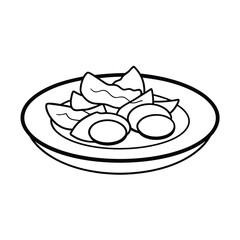 Mexican food coloring pages. Hand drawn illustration isolated on white background