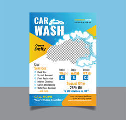 Car Wash Flyer design template, car servicing car service flyer