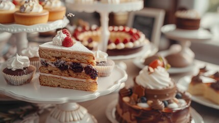 Cakes and Pastries on Table