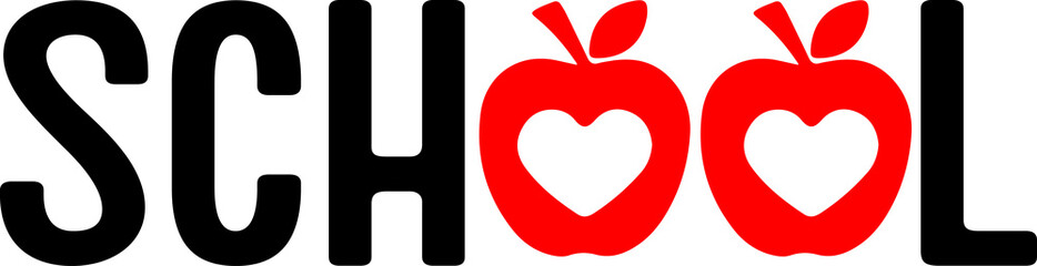 School typography clip art design on plain white transparent isolated background for card, shirt, hoodie, sweatshirt, apparel, tag, mug, icon, poster or badge