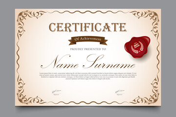 retro or vintage theme certificate. award design template