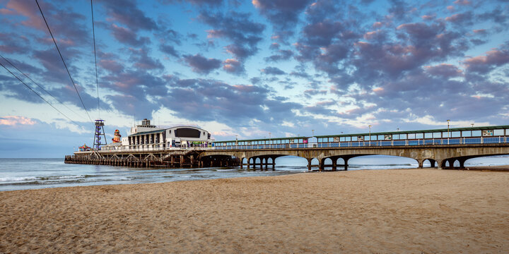 Bournemouth beach and pier in Dorset, England