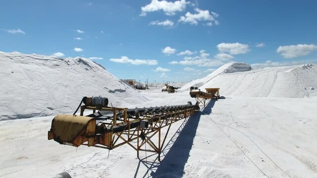 Aerial view of sea salt extraction area - Galinhos, Rio Grande do Norte, Brazil