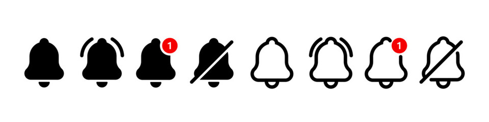 Notification bell icon. Notification icon.