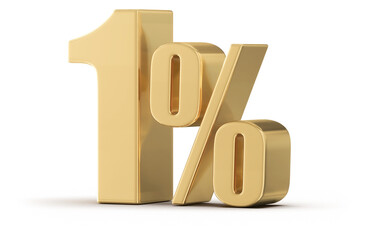 1 Percent Off Sale Gold Number 3D
