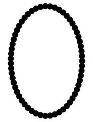 Oval scalloped frame isolated. Template for photo. Empty photo frame.