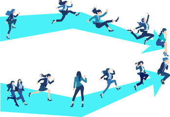 ビジネスにおけるロードマップのイラスト