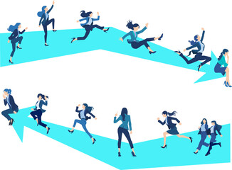 ビジネスにおけるロードマップのイラスト