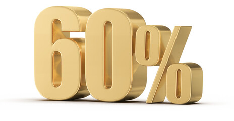 60 Percent Off Sale Gold Number 3D