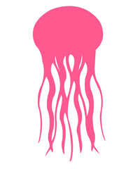 Jellyfish clip art design on plain white transparent isolated background for card, shirt, hoodie, sweatshirt, apparel, tag, mug, icon, poster or badge