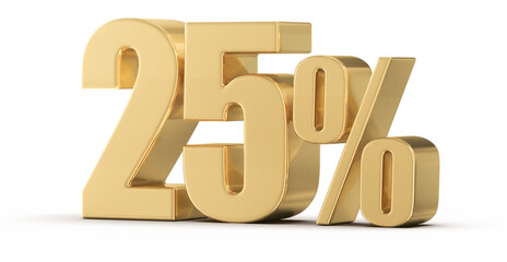 25 Percent Off Sale Gold Number 3D