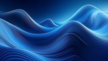 Ethereal Flow Abstract Blue Wave Lines 