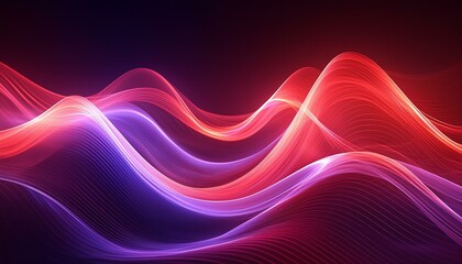 red and purple transparent energy wave abstract art, bright light wave 