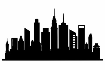Obraz premium city skyline silhouette, Modern City Skyline Skyscrapers, City silhouette vector, Skyline urban border collection.