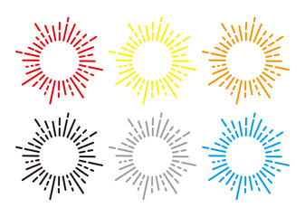 Colorful Sunburst Frame Set
