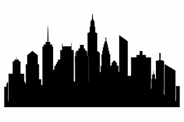 
city skyline silhouette, Modern City Skyline Skyscrapers, City silhouette vector, Skyline urban border collection.


