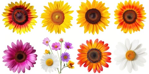 Colored Flowers on White Surface