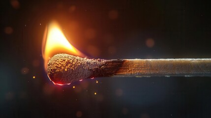 matchstick with a burning matchstick in the middle