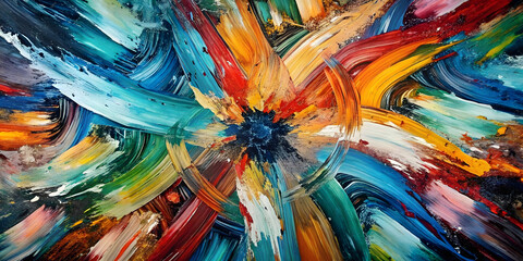 Fototapeta premium abstract oil painting background. Colorful paint strokes on canvas.