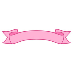 illustration of a pink ribbon banner