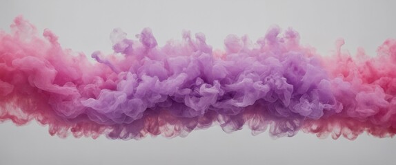 Schwebende Rauchwolken in Rosa und Lila: Eine faszinierende Darstellung von weichen Farbverläufen und Texturen, die an abstrakte Kunst und traumhafte Landschaften erinnert