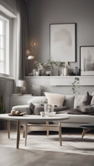 Minimalist scandinavian interior design of modern living room