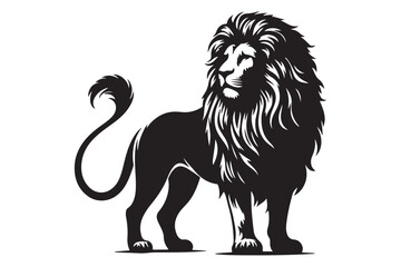 Fototapeta premium lion Animal Silhouettes vector illustration - Generative AI