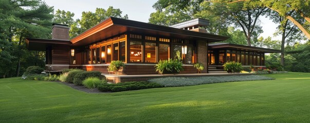 Prairie-style home with open-plan interiors.