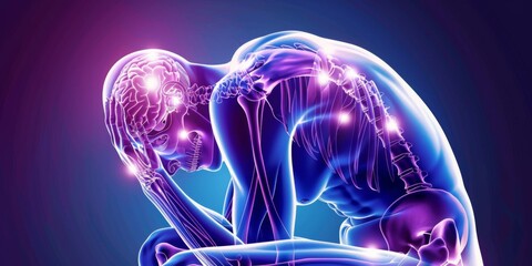 Naklejka premium Visualizing Fibromyalgia: The Struggle with Chronic Pain