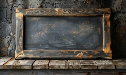 Rustic office with a blank wooden board.