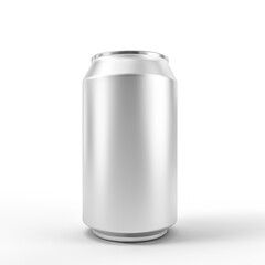 Aluminum can standing on white background with shadow