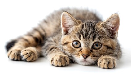 Obraz premium Close-Up Portrait of a Cute Tabby Kitten