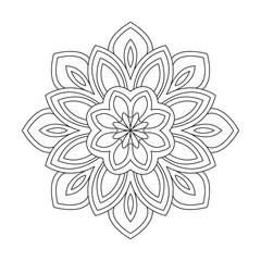 Repetition flower intricacy mandala design coloring book page