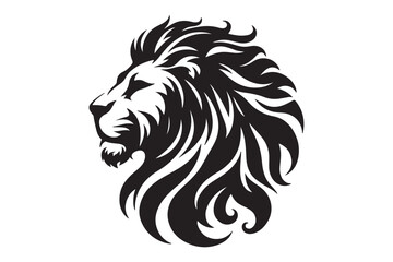 lion head logo icon silhouette vector illustration - Generative AI