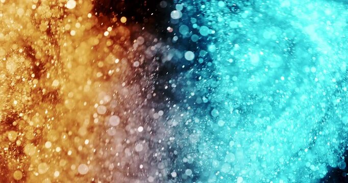 Swirling Mass Of Particles In Warm And Cool Tones