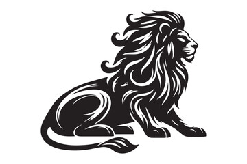 Naklejka premium lion Animal Silhouettes vector illustration - Generative AI