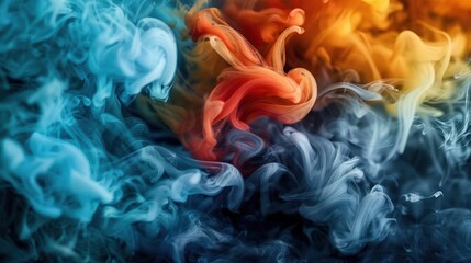 Obraz premium A Close-up Shot of a Liquid diversity storm clouds, swirling ethnic vapor hues
