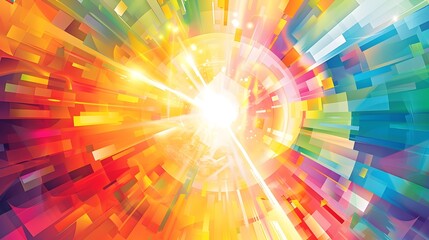 Vibrant Burst of Colorful Digital Energy Explosion