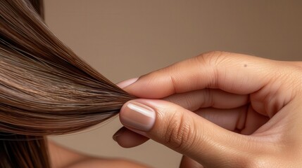 woman holding a hair brush and a piece of hair