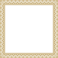 Vector golden square national Indian patterns. National ethnic ornaments, borders, frames. colored decorations of the peoples of South America, Maya, Inca, Aztecs.