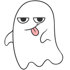 tongue out ghost cartoon illustration