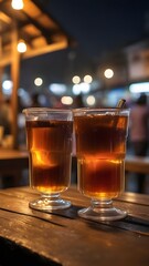 glass of beer on table