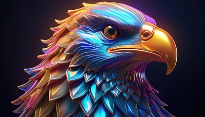 Eagle images, eagle icon, the eagle logo, golden glowing eagle images, glowing eagle, and black background.