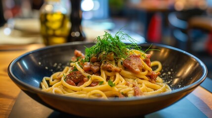Spaghetti Carbonara with Fresh Herbs
