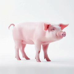 A Cute and Adorable Baby Piglet Standing Proudly with a Delightful Expression on a Soft Pink Background