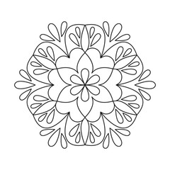 Simple shape beautiful mandala design coloring book page for kids